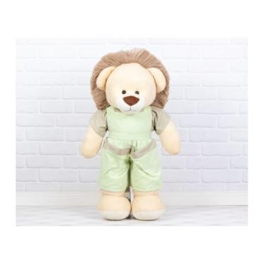 Imagem de Leão de Pelúcia Porta Fraldas, 65 cm (MACACÃO XADREZ DE VERDE)