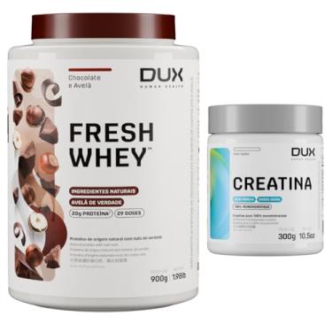 Imagem de Combo Fresh Whey Dux 900g - Sabor Chocolate Belga com Avelã + Creatina 300g