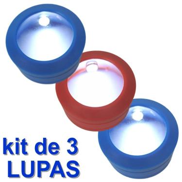Imagem de Lente de Aumento Lupa de Mão Com Luz Zoom 5x 1 LEDs KIT 3 PEÇAS CBRN20775