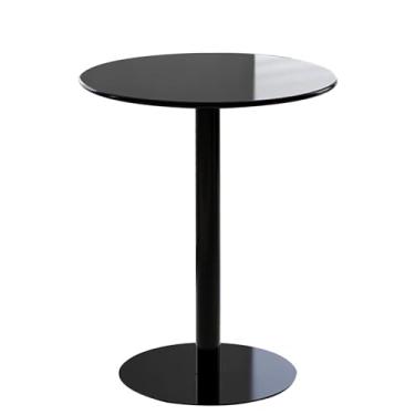 Imagem de Mesa de bar alta mesa de bistrô mesa de bar redonda mesa de pub coquetel bistrô mesas altas com topo preto e base para casa, cozinha, quarto, café, espaços pequenos, mesas de canto de sala de estar,