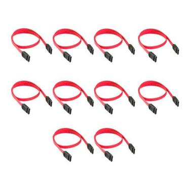 Imagem de Kit 10 Cabo de Dados Sata 45cm Para HD SSD Gravador Drives