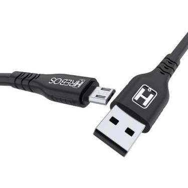 Imagem de Cabo Turbo Colorido Reforçado 1M Micro USB V8 - HREBOS, PRETO
