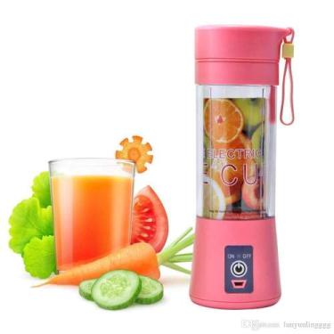 Imagem de Liquidificador Portátil 390Ml Usb Para Shake Vitaminas Rosa - Ello
