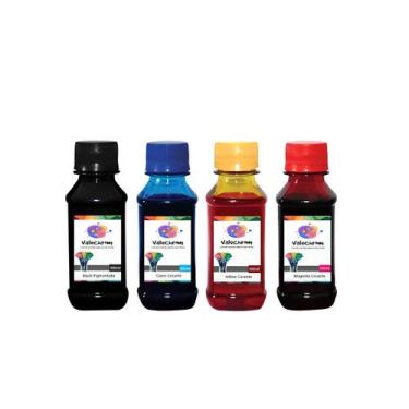 Imagem de Kit 4 Tinta Compatível HP 21 22 27 28 56 e 57 de 100ml BK Pigmentado -