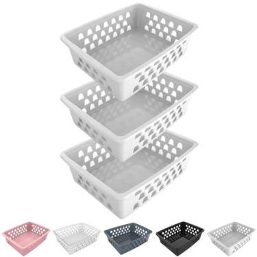 Imagem de Kit 3 Cesto Organizador Multiuso Decorativo Grande 25x20 cm - Uninjet,