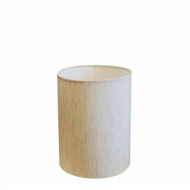 Imagem de Cúpula em tecido cilíndrica abajur luminária cp-4012 18x25cm linho beg