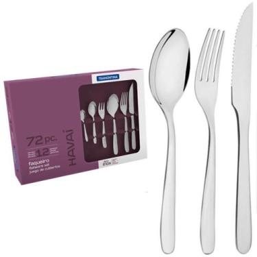 Imagem de Faqueiro Tramontina Havaí Aço Inox Facas para Churrasco e Acab. Brilho