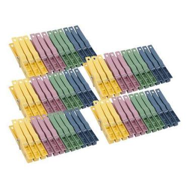 Imagem de Kit 60 Pregador De Roupas Prendedor Plástico Sanremo