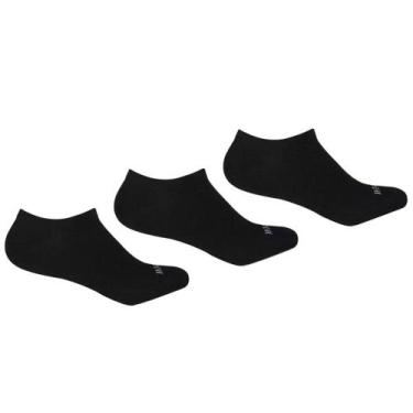 Imagem de Meia Cano Invisível Hoahi 3 Pack Unissex, Preto, Branco, 39/43