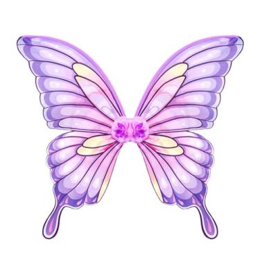 Imagem de Fiocias Asa de Borboleta Cosplay Asa de Fada Fantasia de Sonho Asa Decorativa para RPG Festa de Páscoa Lembrancinhas de Halloween Máscara, roxo