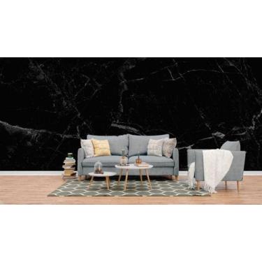 Imagem de Papel de Parede Painel 3D Mármore Preto 4M Vinilico Revestimento Auto 
