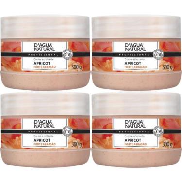 Imagem de 4 Cremes Esfoliante Forte Abrasão Apricot 300g Dágua Natural - D'Água 