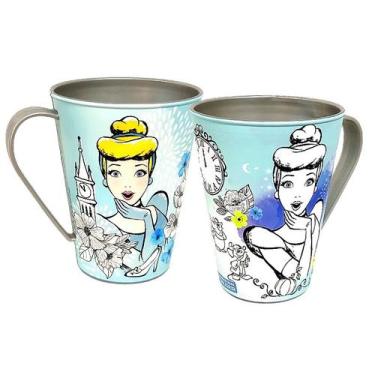Imagem de Copo com Alça Princesa Cinderela Caneca 360ml Disney - 1 Unidade - Pla