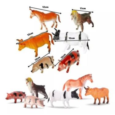 Imagem de Kit 6 Animais Brinquedo Criança Fazendinha emborrachado - Ausini