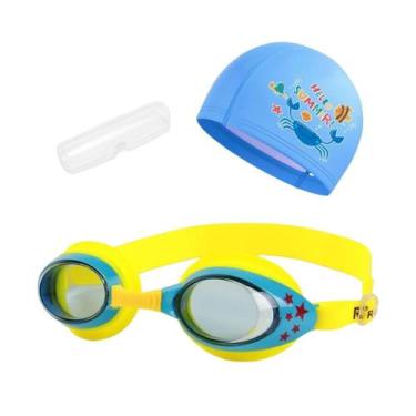 Imagem de Kit Natação Infantil com Óculos Estojo e Touca Coleção Estrelas - Hero