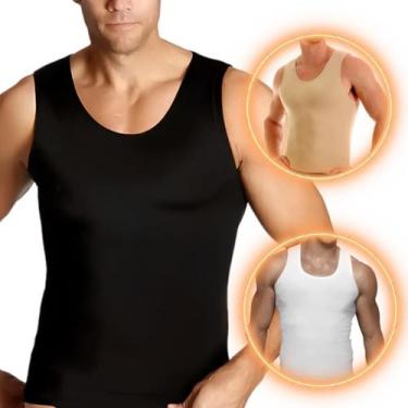 Imagem de Cinta Regata Modeladora Camiseta Masculina Preto Tamanho Xgg - Ideal P