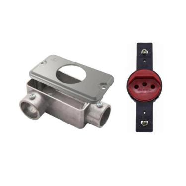 Imagem de Condulete LR+Tampa Cond Mod Redondo Wetzel+Tomada Transmóbil