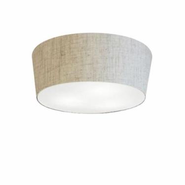 Imagem de Plafon Cone Md-3003 Cúpula em Tecido 12/40x35cm Rústico Bege - Bivolt 