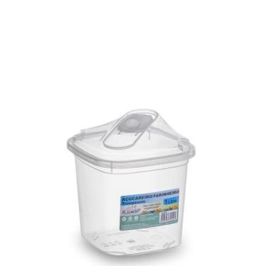 Imagem de Farinheiro E Açucareiro De Plástico Transparente - 1 Litro - Ana Decor