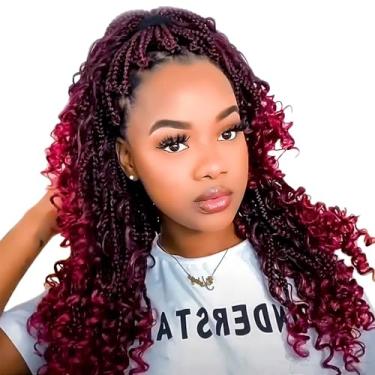 Imagem de Niseyo 8 pacotes de 8 pacotes de tranças de crochê de 30,5 cm com pontas encaracoladas tranças de deusa cabelo de crochê para mulheres negras (T118)