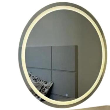 Imagem de Espelho Redondo 50cm , Jateado Frontal - com Led e Touch Screen  - JR 