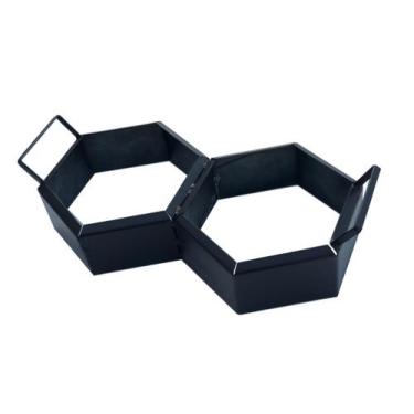 Imagem de Forma Fazer Bloco Sextavado 2 Blocos 17x6cm Lajotinha Piso - Fli Comér