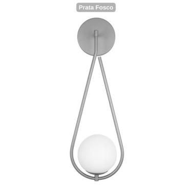 Imagem de Arandela Luminária Solar Globo 12 cm Moderno Prata 004 - BF Decor