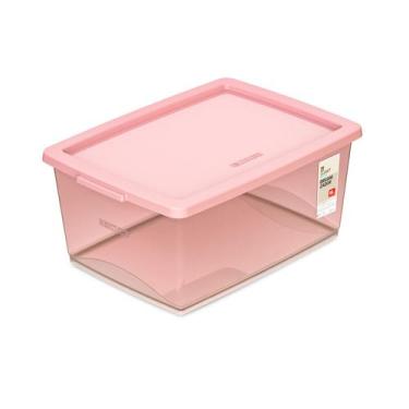 Imagem de Caixa Organizadora Com Trava 15 Litros Rose Ordene