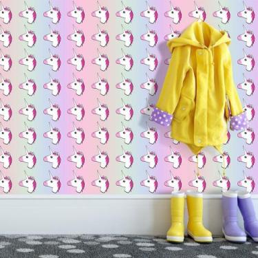 Imagem de Papel de Parede Arco Iris Unicornio - QCola, 0,60 x 3,00 metros