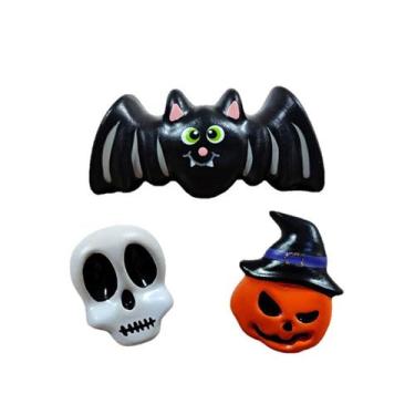 Imagem de Enfeite Trio Halloween Mini Morcego Caveira Abobora Chapeu - Decore Ca