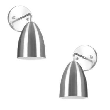 Imagem de Kit 2 Arandelas Aluminio Vegas Escovado sala quarto corredor - MARRYLU