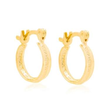 Imagem de Brincos rommanel banhado ouro 18k feminino meia argola pequena 523579