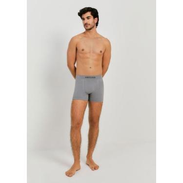 Imagem de Cueca Boxer Masculina Sem Costura - Hering, M, Cinza