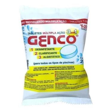 Imagem de Pastilha Cloro Tablete Múltipla Ação 3 Em 1 200g - Genco, Branco
