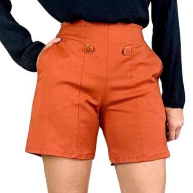 Imagem de Bermuda Short Feminino Em Bengaline Cintura Alta - Katyani Modas, Thel