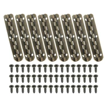 Imagem de PATIKIL Dobradiça pequena para piano 6,6 cm x 1,5 cm, pacote com 8 mini dobradiças de caixa de joias de 90 graus com parafuso para joias caixas de madeira, marrom