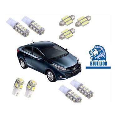 Imagem de Kit Lâmpada Led Super Branca Hb20s Hb20 Ré Pingão Teto Placa - Blue li