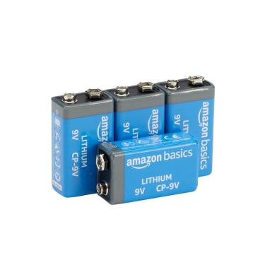 Imagem de Bateria Amazon Basics 9V de lítio de alto desempenho, pacote com 4
