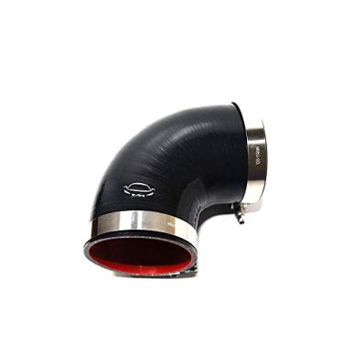Imagem de LTI Universal 102 mm 4 camadas reforçadas alto desempenho 10.2 cm ID 90 graus cotovelo silicone mangueira acoplador com parafuso T braçadeira T304 aço inoxidável (10 cm preto)