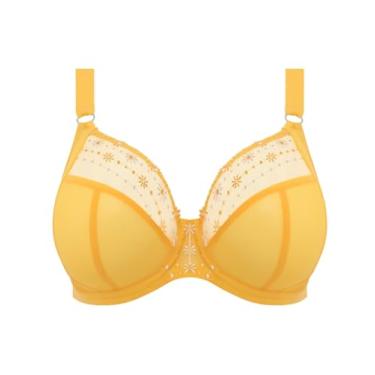 Imagem de Elomi Sutiã feminino Matilda Plunge com três peças, bojos de malha transparente, painéis de suporte lateral, gancho em J para costas nadador DD+ sutiãs, Margarida, 38DD