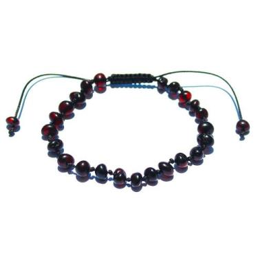 Imagem de Pulseira e Tornozeleira Regulável (18cm) Âmbar Báltico Cereja Não Poli
