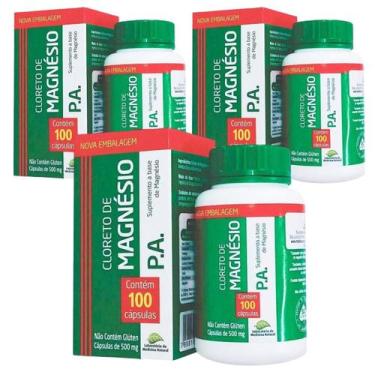 Imagem de Kit 3 Vitamina Cloreto De Magnésio P.A 100Cps - Medinal