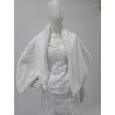 Imagem de Estola De Pele Caneiro(Sherpa) Preta/ Caramelo/ Off White 1,60 X 45 Cm