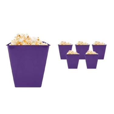 Imagem de Kit 6 Pipoqueira Retrô Lilás 2,6L Plástico Premium - Bb Store