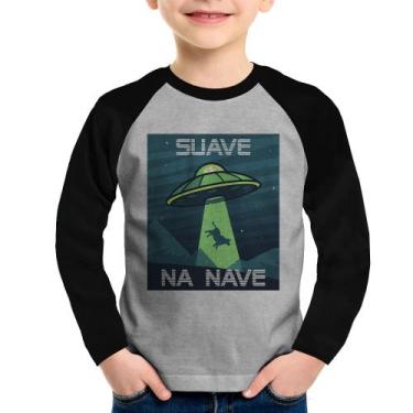 Imagem de Camiseta Raglan Infantil Suave na nave Manga Longa - Foca na Moda, Cin