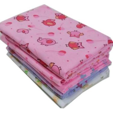 Imagem de Cueiro 80x80cm para Bebê overlock sem crochê - Cueiro Infantil - Cober