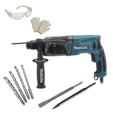 Imagem de Martelete Combinado Makita 800w Hr2470x18 S/ Maleta com kit, 220V