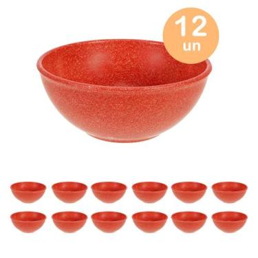 Imagem de 12un TIGELA 500ml BOWL CUMBUCA SOPA CALDO VERMELHO - Evo