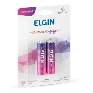 Imagem de 2 Pilha AA Recarregavel Elgin 2500 Mah