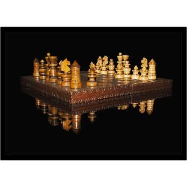 Imagem de Quadro Decorativo Xadrez Tabuleiro Jogos Com Moldura RC025 - Vital Pri